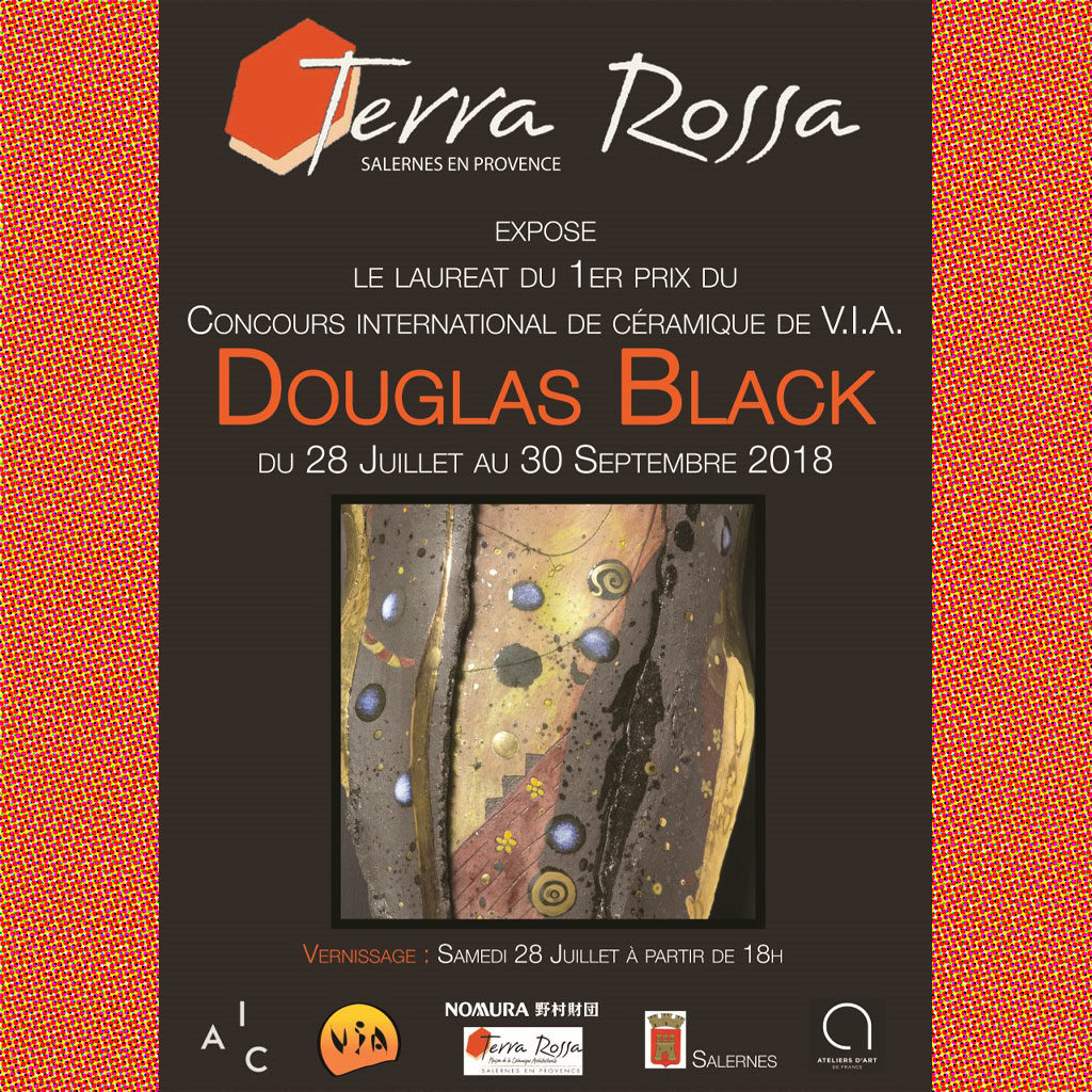 Exposition Douglas Black Lauréat du 1er prix du concours international de céramique de V.I.A. 2018